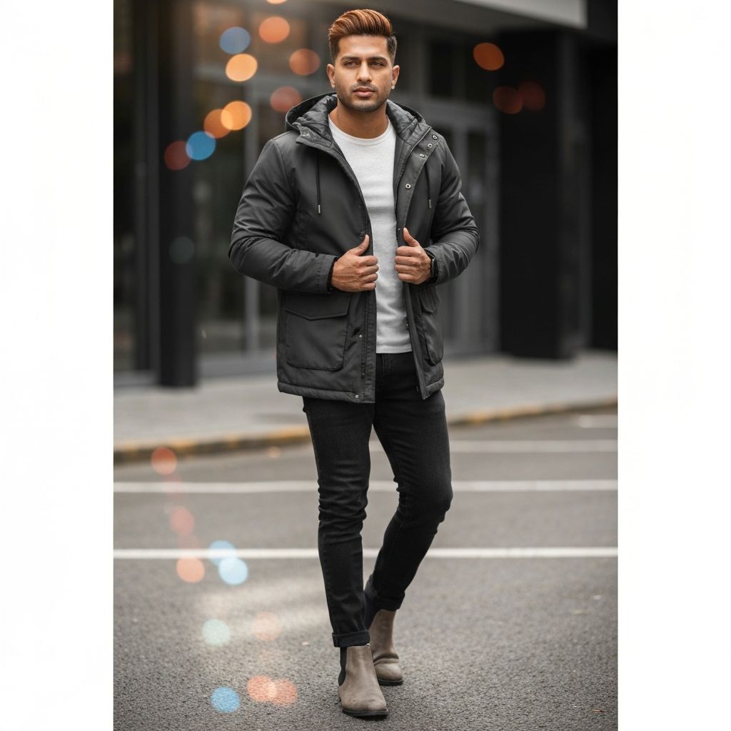 کاپشن کلاه دار بزرگ (Oversized) دریفت (Drift)